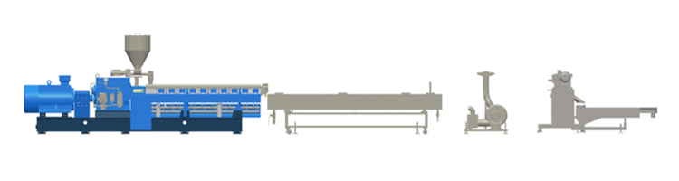 Water Cooling Strand Pelletizing System,
Plastic granulation